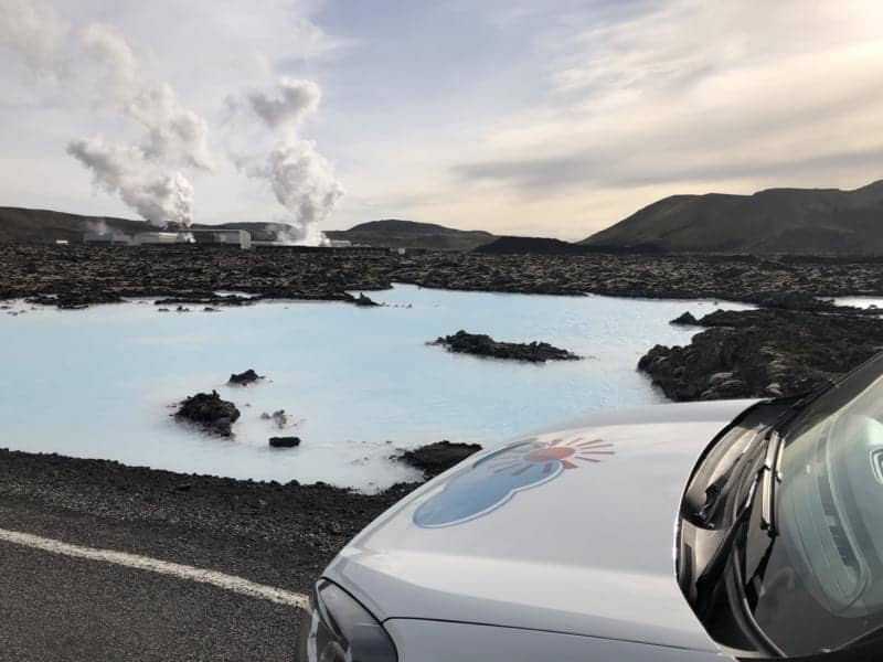 geothermal spa the blue lagoon, rent.is camper van
