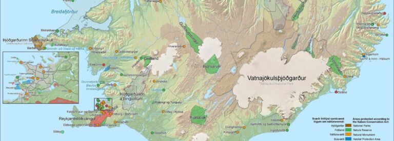 National parks in Iceland map