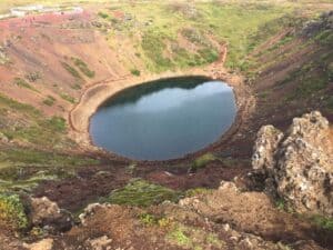 On the edge at Kerið Crater