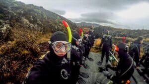 Ready to snorkel in Silfra Ready to snorkel in Silfra