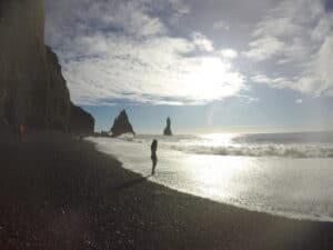 Reynisdrangar in the distance Reynisdrangar in the distance