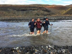 River wading on the Laugavegur trail