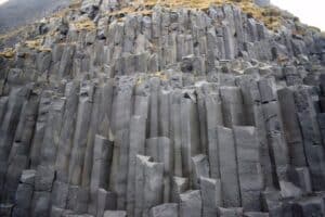 Rock formations at black sand beach