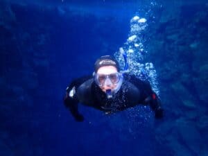 Snorkeling between the tectonic plates in Silfra