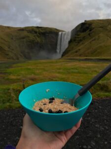 Skógafoss campsite in late September