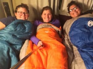 Sleeping arrangements in the camper van