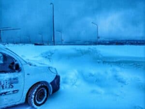 Snow in Akureyri Snow in Akureyri