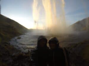 Standing behind Seljalandsfoss