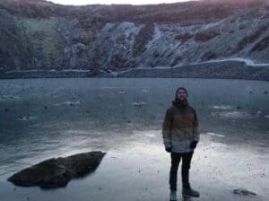 Standing in Kerið Crater Standing in Kerið Crater