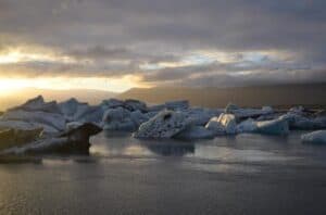 Sunset at Jökulsárlón