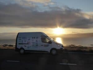 Sunset by the Camper van