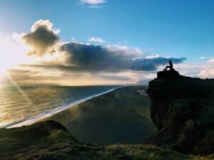 The Black sand beach in South Iceland