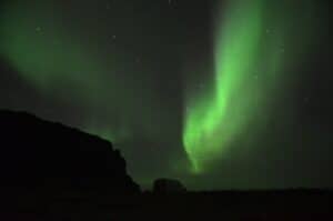 The Northern lights in Westfjords