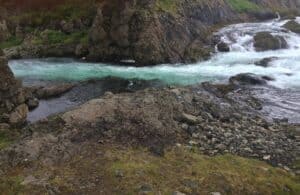 The blue waterfall Brúarfoss