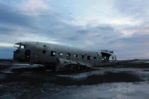 The crashed DC-3 plane,