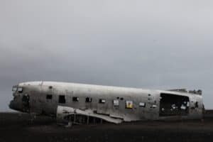 The plane crash site in South Iceland The plane crash site in South Iceland