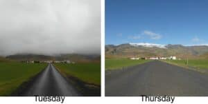 The weather changes in Iceland The weather changes in Iceland