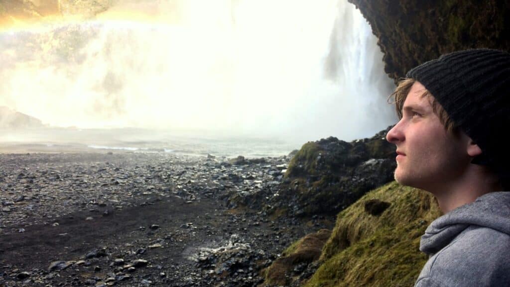 Skógarfoss this is camping in Iceland camper story