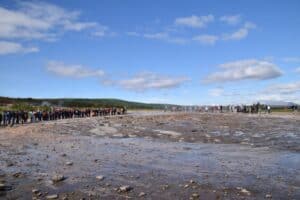 Tourists around Geysir Tourists around Geysir