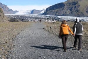 Visiting glaciers in Iceland