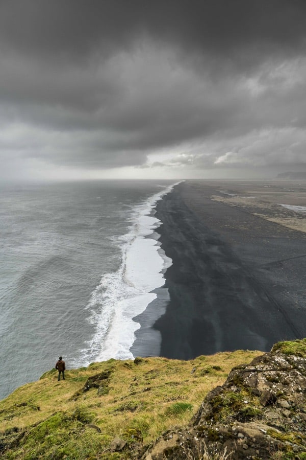 A black sand beach in Iceland