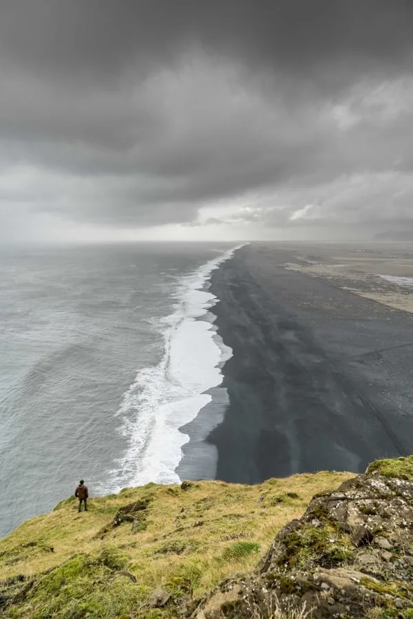 A black sand beach in Iceland