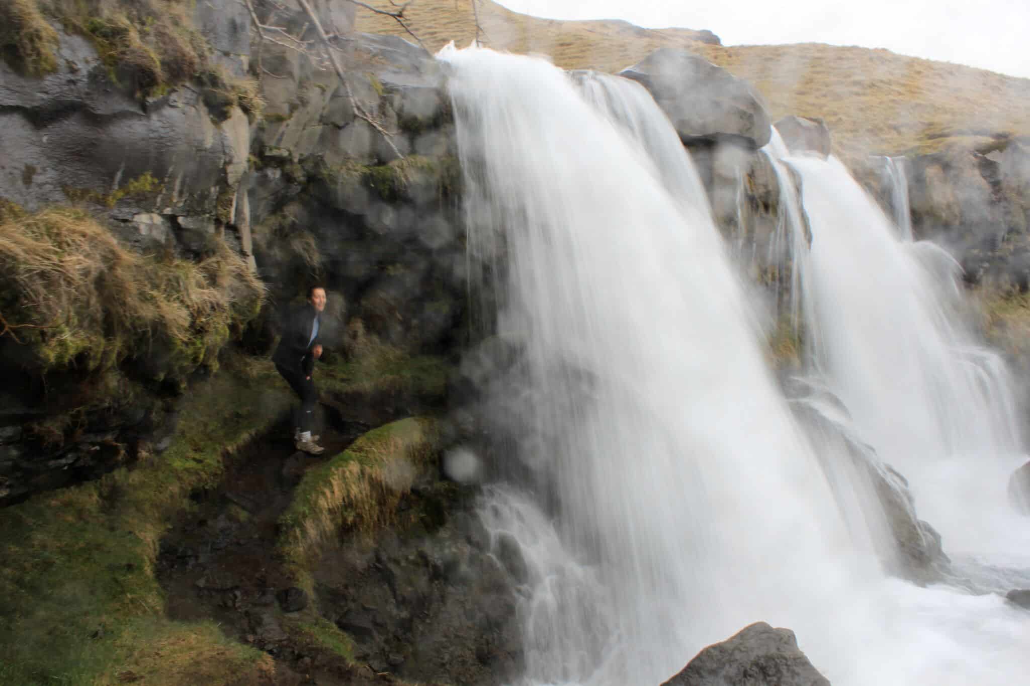 Playing in waterfalls