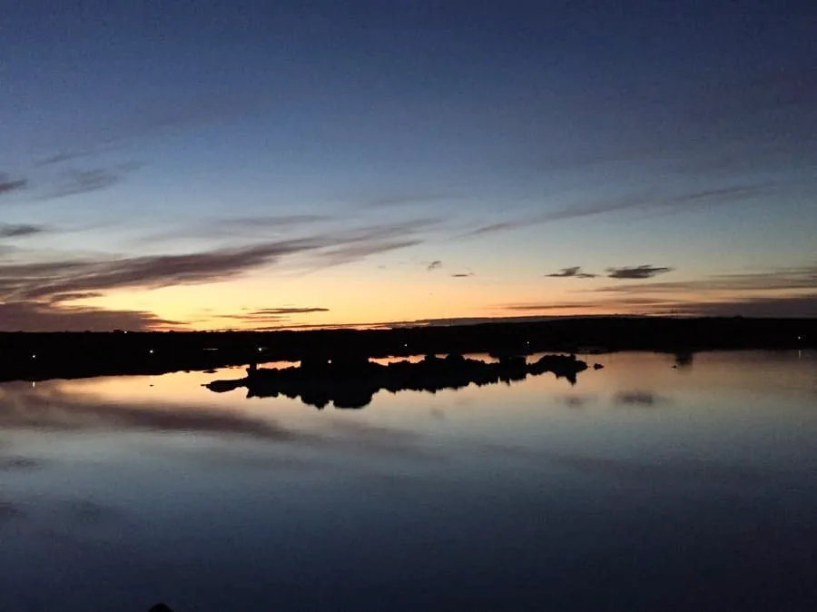 Sunset at Blue Lagoon in Iceland