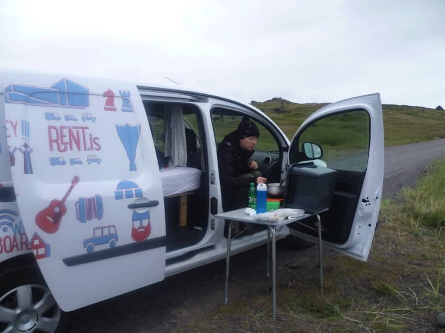 Camper van lunch