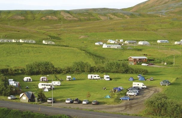 Camping in Húsavík in North Iceland