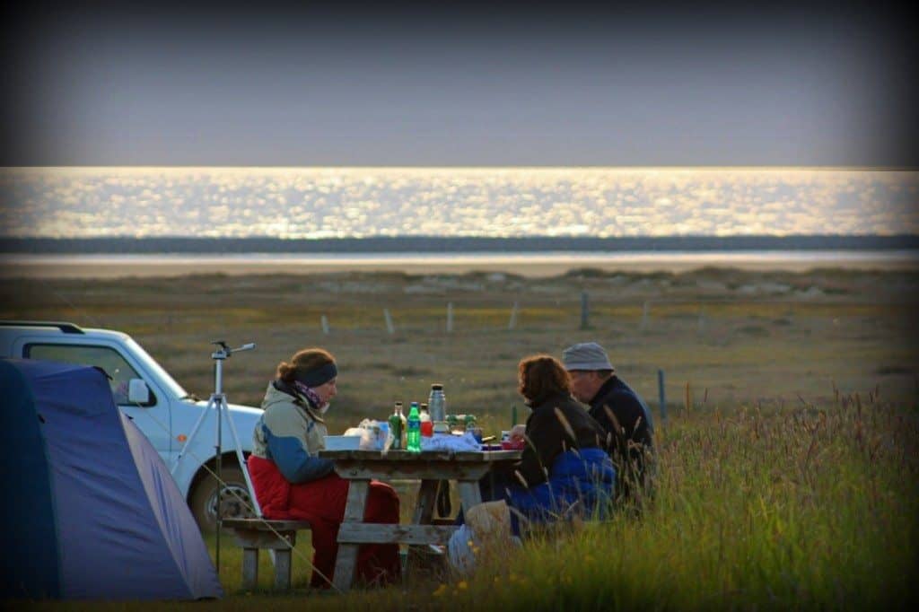 Camping in Látrabjarg in the northwest of Iceland