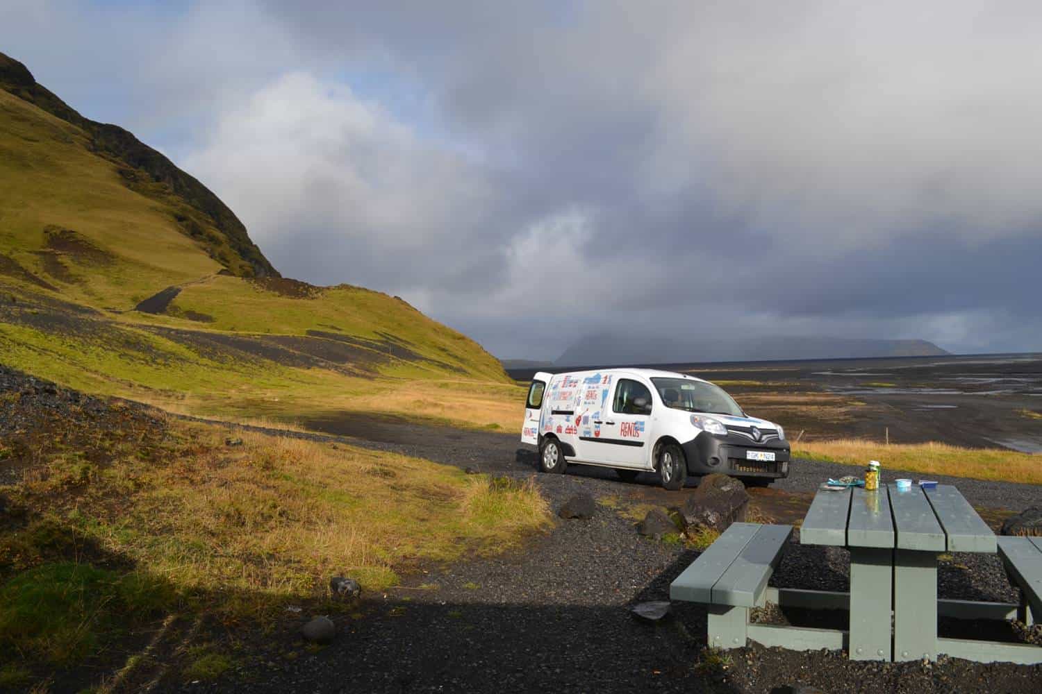 Camping in Iceland in a camper