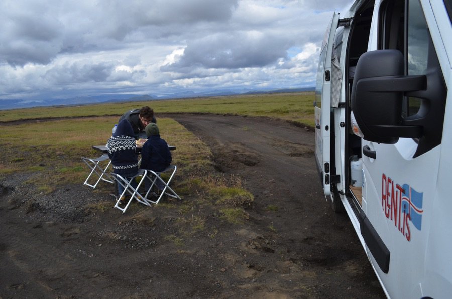 Cooking while camping in Iceland