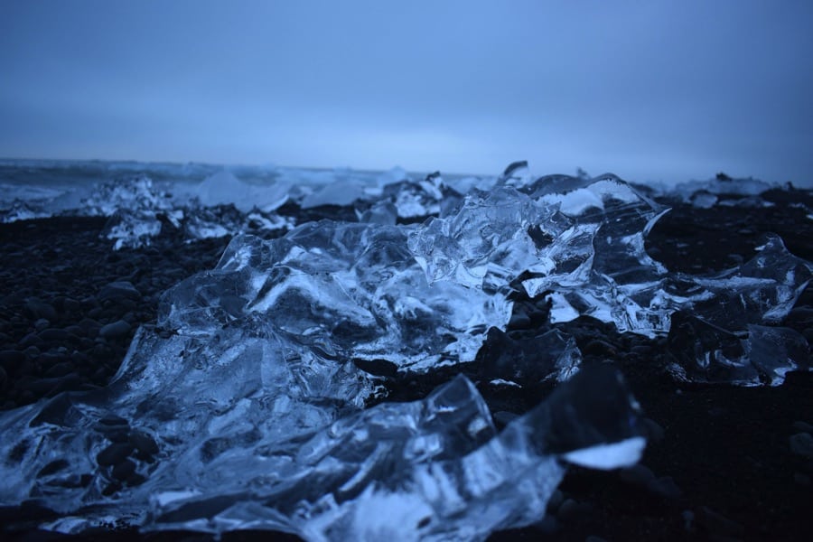 The Diamond beach south of the glacier lagoon