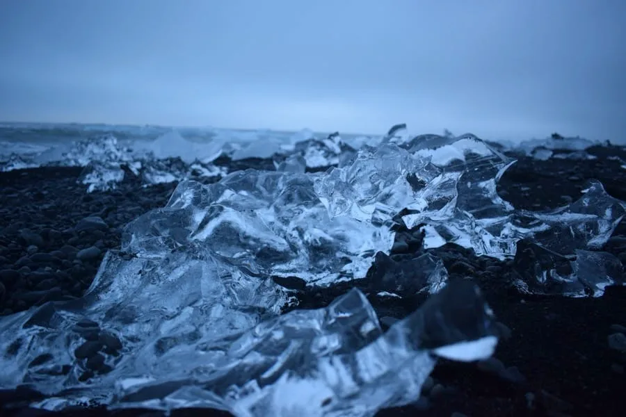 The Diamond beach south of the glacier lagoon