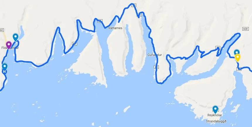 Driving to Bjarklarlundur