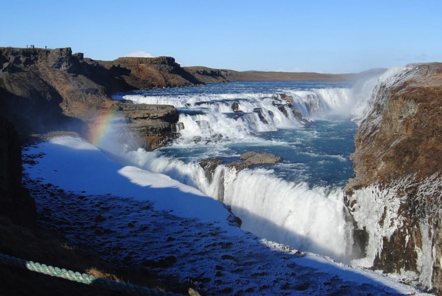 Gullfoss waterfall in the winter