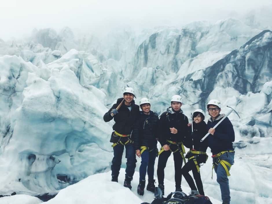 Happy Campers on a glacier