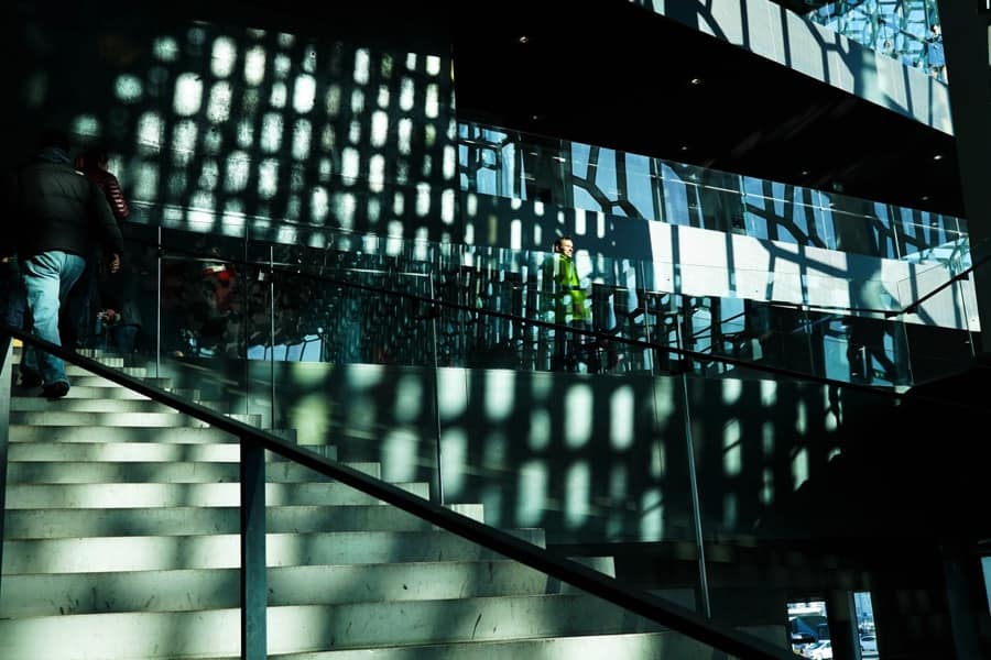 The interior in Harpa