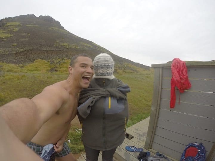 Hot spring bathing in Iceland