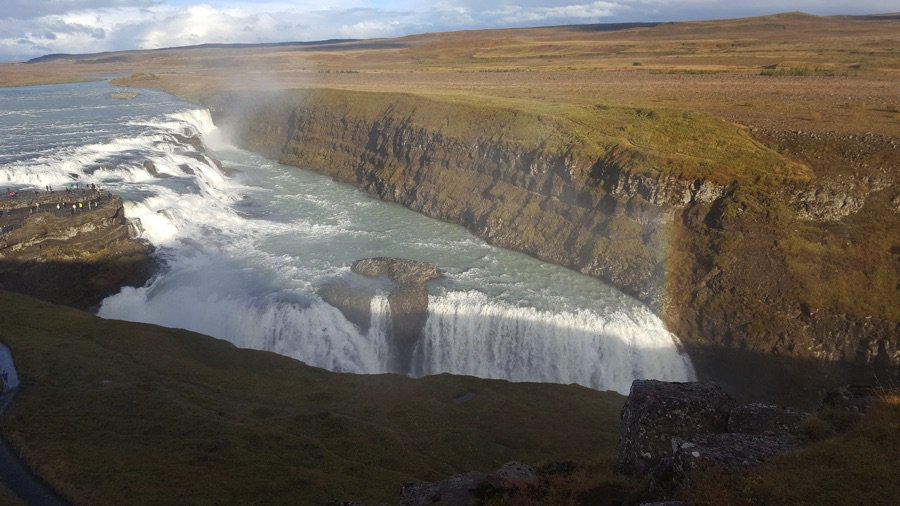 The beautiful waterfall Gullfoss in Iceland