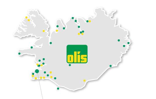 Ólis gas stations in Iceland