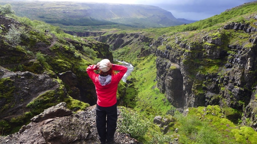 On top of Iceland's highest waterfall