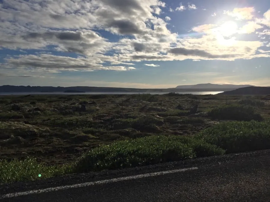 Driving to the Blue lagoon