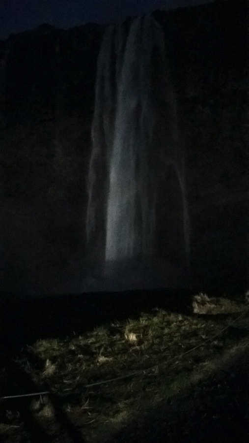 Seljalandsfoss at nighttime