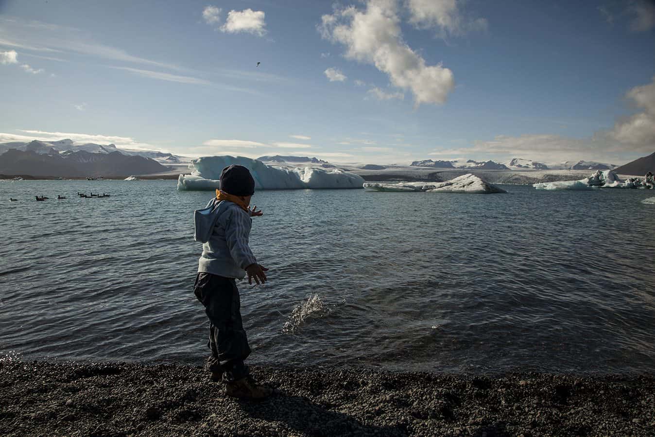 The beach by Jökulsárlón, the frozen lake.