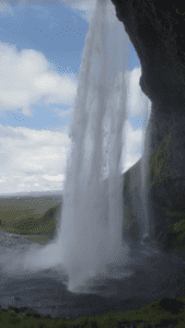 the waterfall Seljalandsfoss