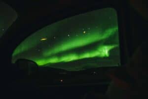 Northern lights in September in Iceland