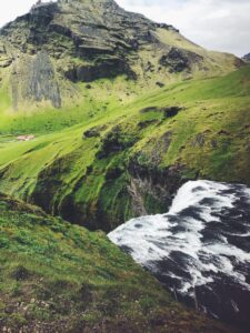 On top of Skógafoss waterfall