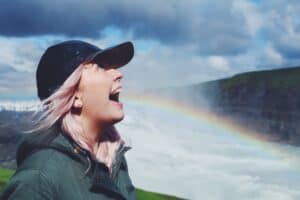 Eating rainbows by Gullfoss